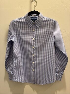 Charter Club Men's Light Blue Micro-Check Dress Shirt